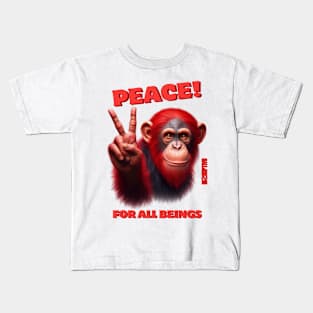 "Serene Harmony: PEACE FOR ALL BEINGS" Kids T-Shirt